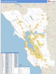 Bay Area Wall Map Basic Style 2024